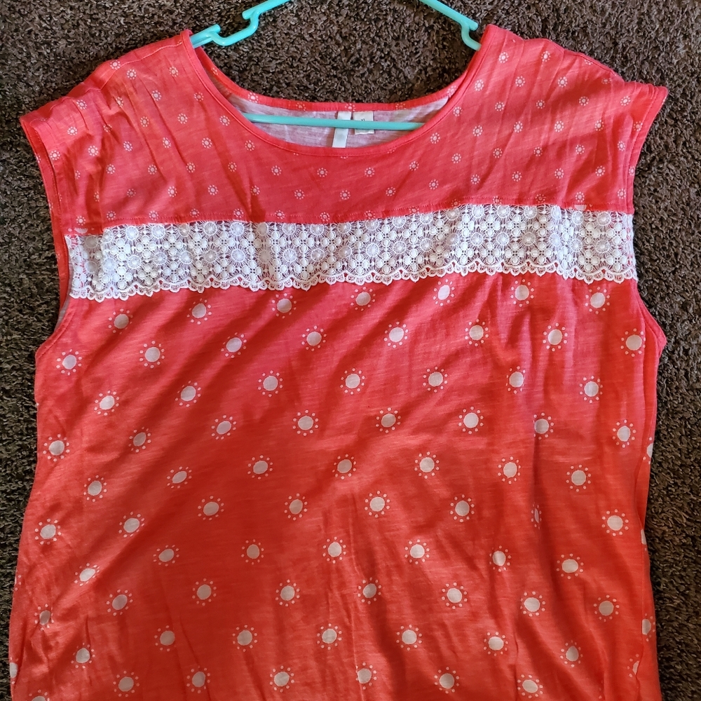 LC by Lauren Conrad SS Coral colored Top size XL!